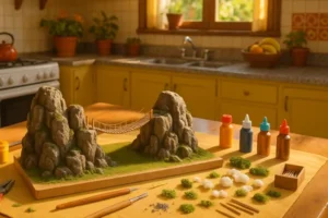 Construindo pontes e passarelas em miniatura com acabamento natural