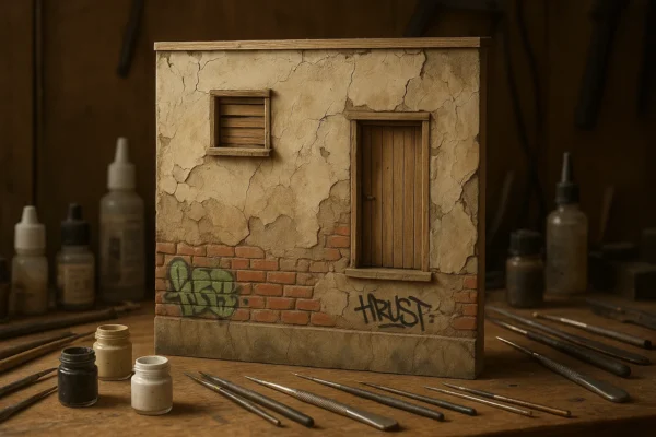 Dioramas com madeira balsa e papelão: estrutura leve e durável