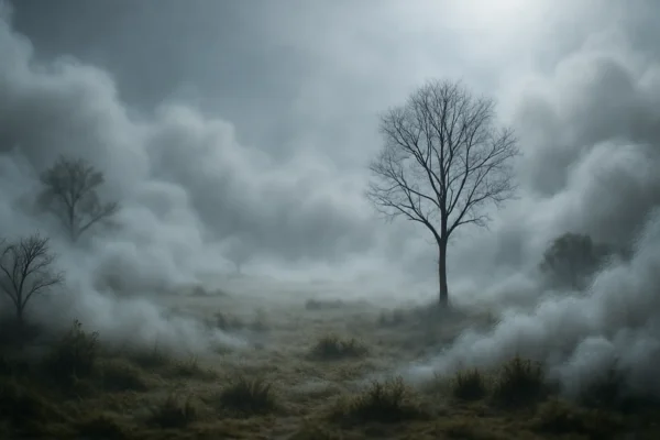 Efeitos de neblina e fumaça com algodão e luz difusa