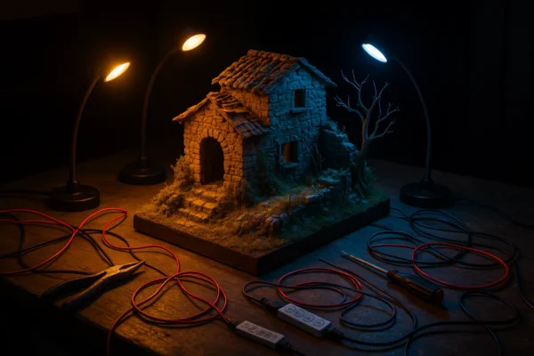 Aprenda a escolher a temperatura de cor ideal para LEDs em dioramas. Dicas para criar luz realista, equilibrada e cheia de atmosfera.