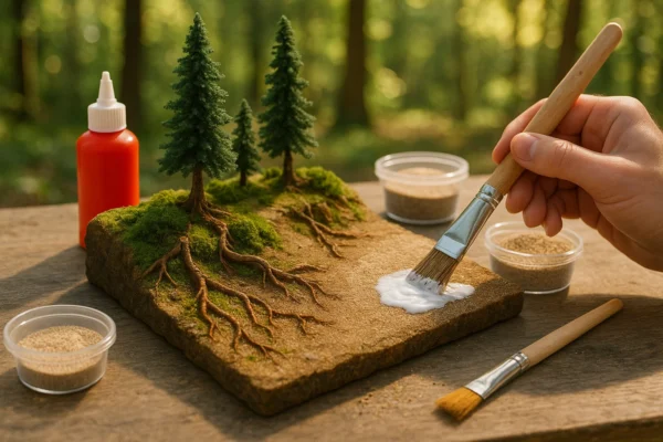 Passo a passo para texturizar terrenos com areia e cola branca